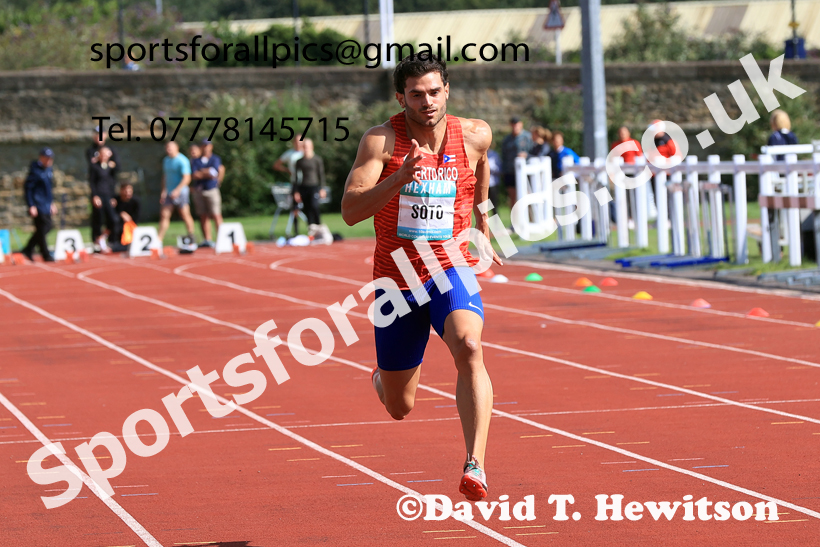 Decathlon 100 metres, 2025 EAP International Combined Events, Hexham, Northumberland.  Photo: David T. Hewitson/Sports for All Pics